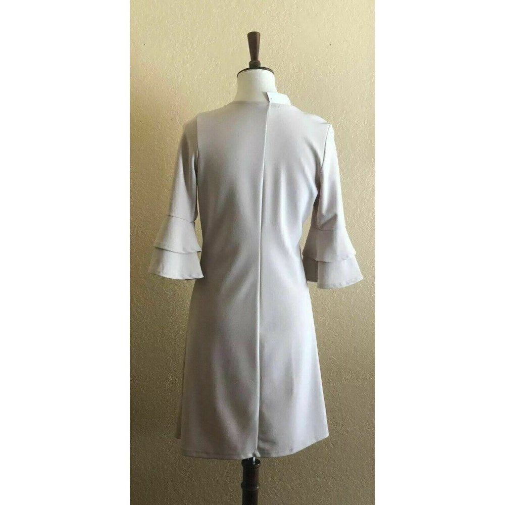 The Vanity Room Womens Beige Ruffle Sleeve Dress M - Picture 3 of 11